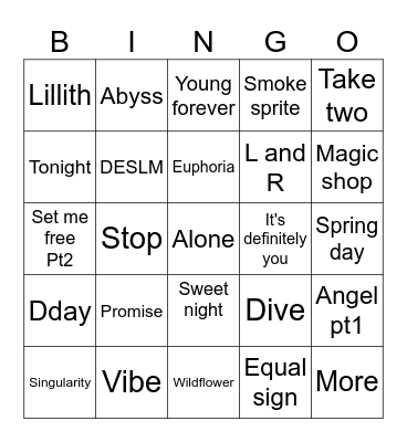 Bblesjim Bingo Card