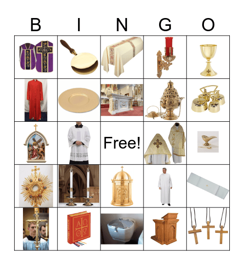 Altar Server Bingo Card