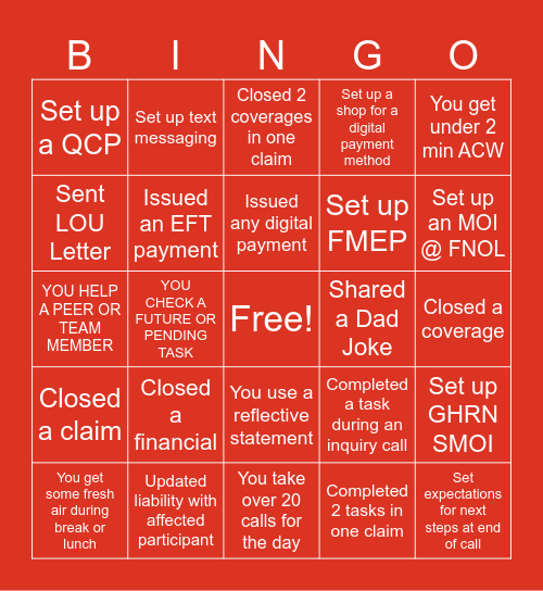 CNL2 BINGO July Challenge Bingo Card