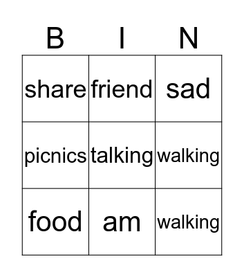 The Lion and the Mouse Bingo Card