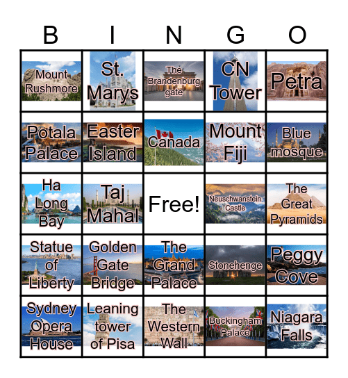 International Bingo Card