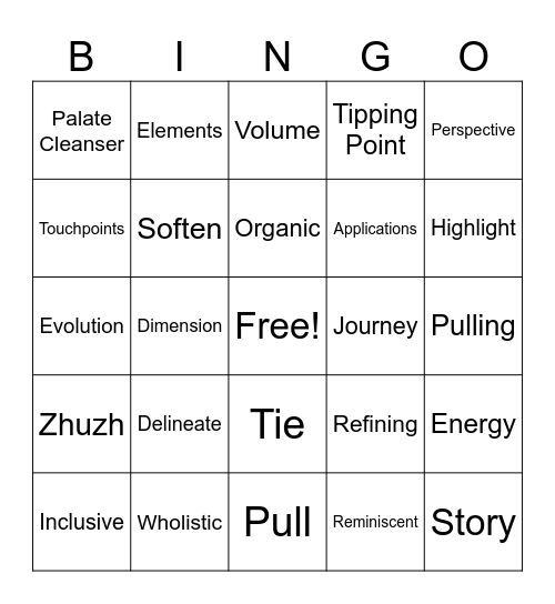 Creative Buzzword Bingo Card