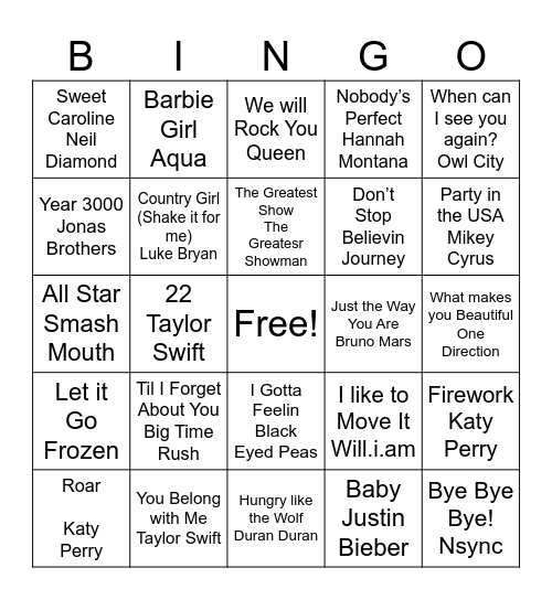 Stand Out! Favorites Bingo Card