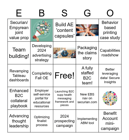 EBS Solutions Marketing is excited for... Bingo Card