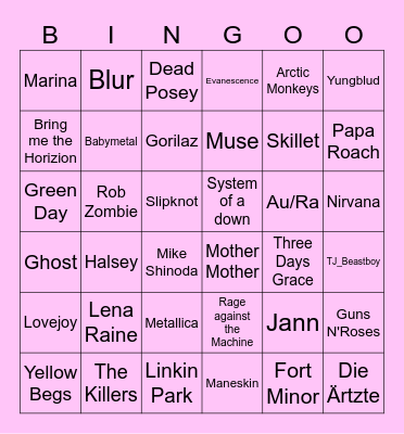 Sam_from_the_net's music bingo Card