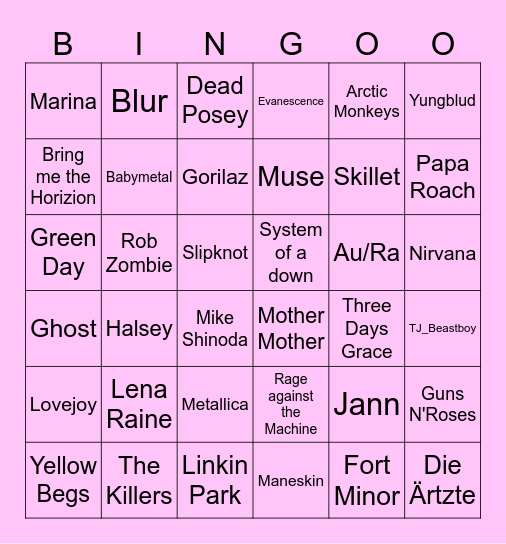 Sam_from_the_net's music bingo Card