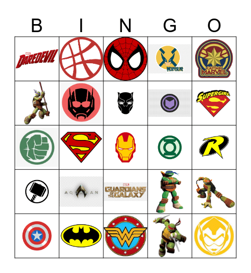 BV's Best Superhero BINGO Card