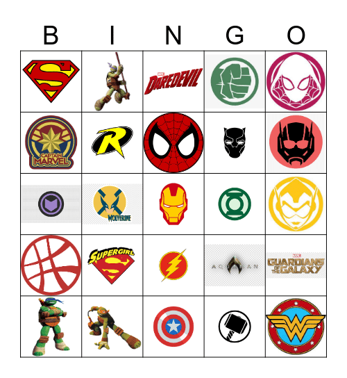 BV's Best Superhero BINGO Card