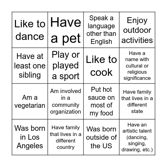Parent Meeting Bingo Card