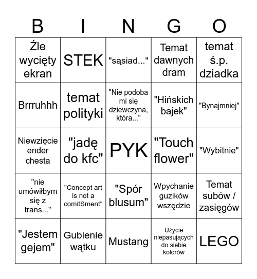 TIDZIMI bingo v2 Bingo Card