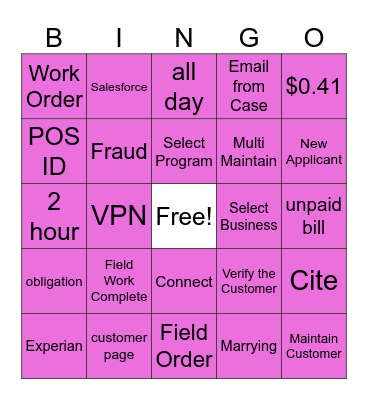 Moves Bingo Card