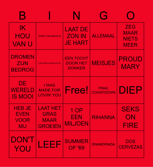 Bingo T Gat Bingo Card