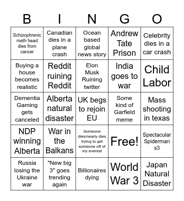 2023 Bingo Card