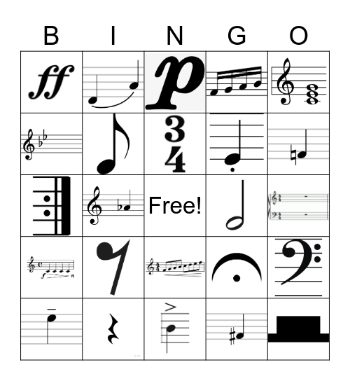 Band Bingo Card