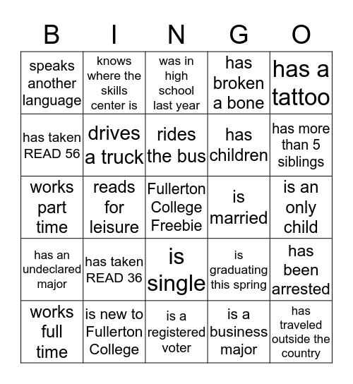 Find someone who... Bingo Card