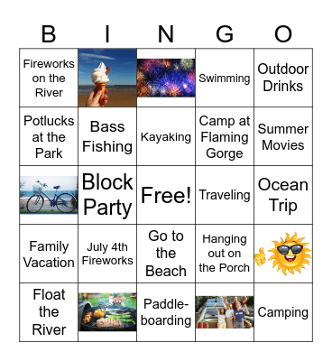 Fin Ops June Team Event - Summertime Fun Bingo Card