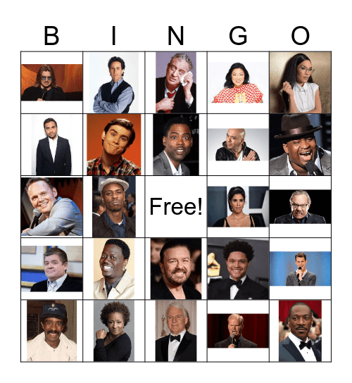 Comedians Bingo Card