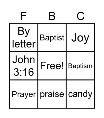 New Member Class Bingo Card