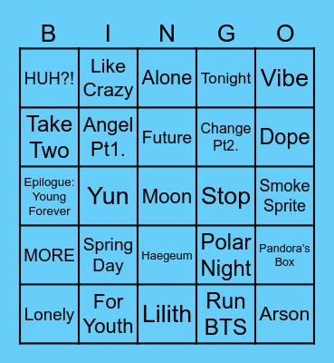 @angeljimin__ Bingo Card