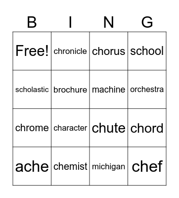 Chef Sang in a Chorus! Bingo Card