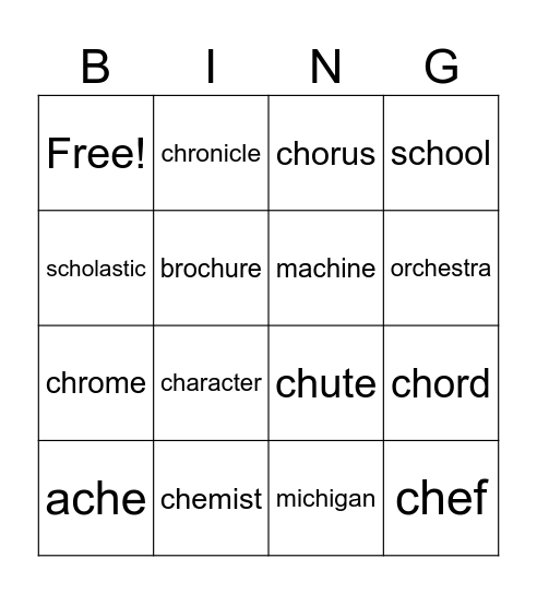Chef Sang in a Chorus! Bingo Card