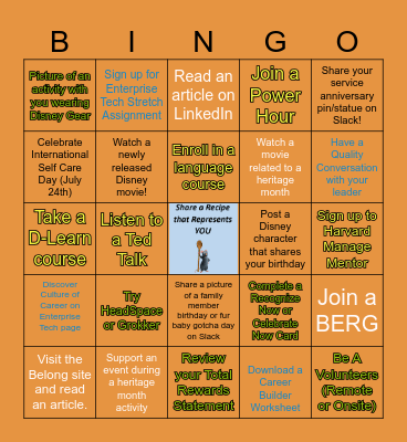 Remy Games Bingo Card