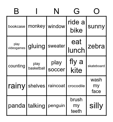 2nd Grade Bingo Card