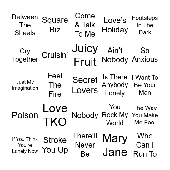 Wellcare Musical Bingo Card
