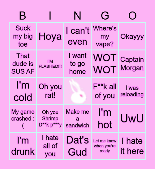 Bunny Bingo Card