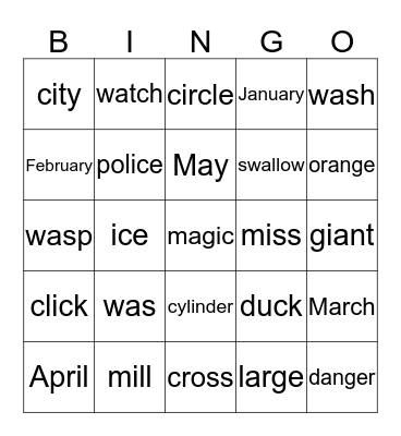 Lists 7-9 Bingo Card
