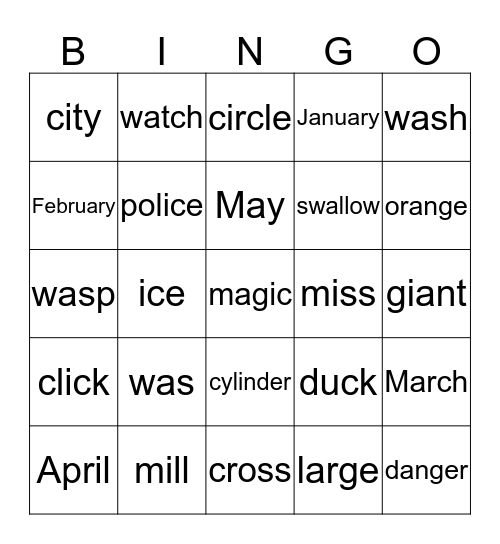 Lists 7-9 Bingo Card