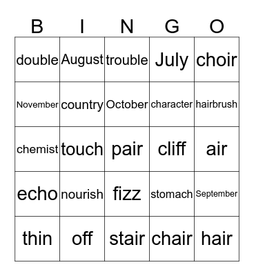 Lists 10-13 Bingo Card