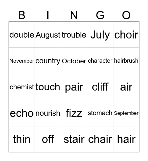 Lists 10-13 Bingo Card