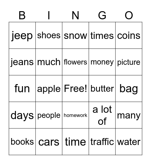 IB CLASS Bingo Card