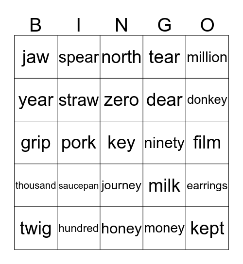 Lists 22-24 Bingo Card