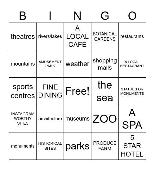 HOME TOWNS Bingo Card