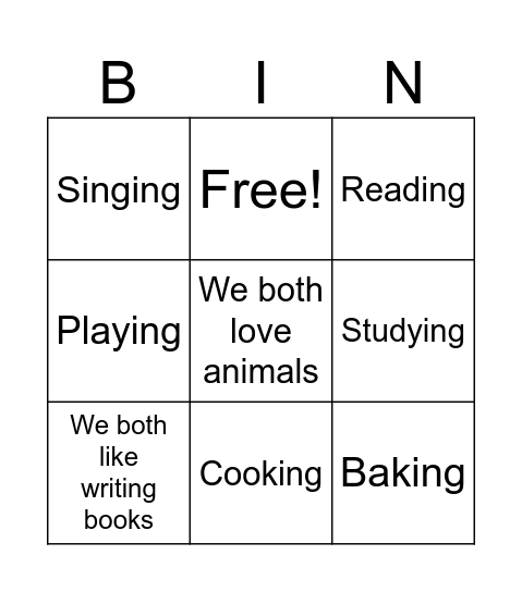 Geet 6C Bingo Card