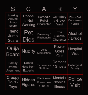 Boogeyman BINGO Card