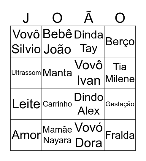 BABY BINGO  Bingo Card