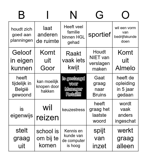 Kennismaken Bingo Card