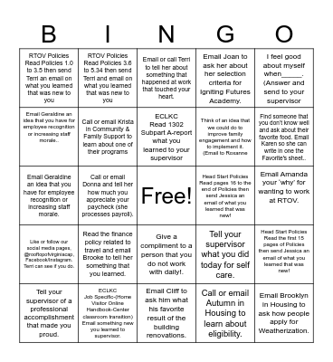 RTOV Bingo Card