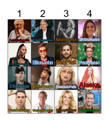 Pride Month Bingo Card