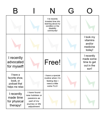 A.C.C.E.S.S. Disability Pride Bingo! Bingo Card