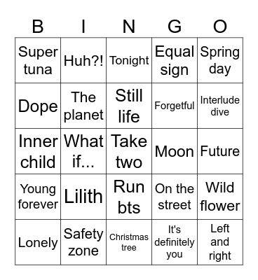@itzmekaanj Bingo Card
