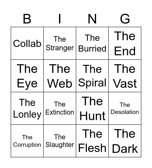 TMA real life reference Bingo Card