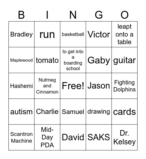 The Great Greene Heist & RULES Bingo Card