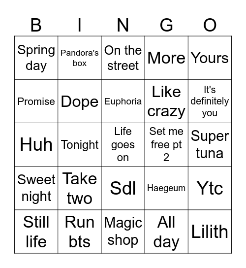@withbts1 forever (1st round) Bingo Card
