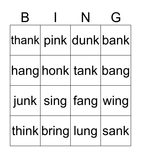 Glued Sounds BINGO  Bingo Card