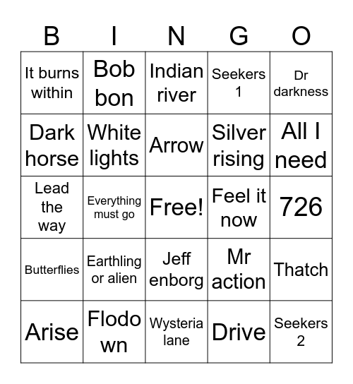 Wolfgangs card Bingo Card