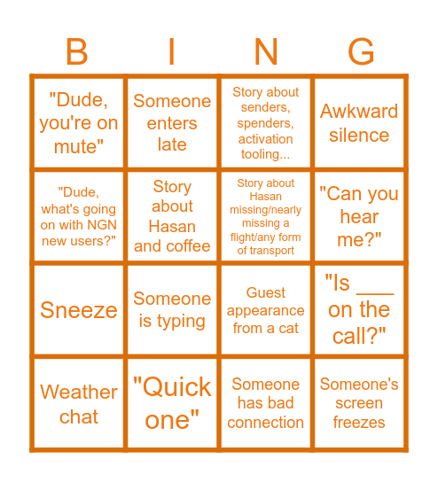 Hasan's Farewell Bingo Call Sheet Bingo Card